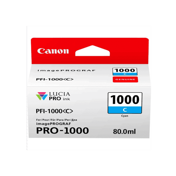 Canon PFI-1000C Cyan - Cartouche d'encre Canon d'origine (0547C001AA)