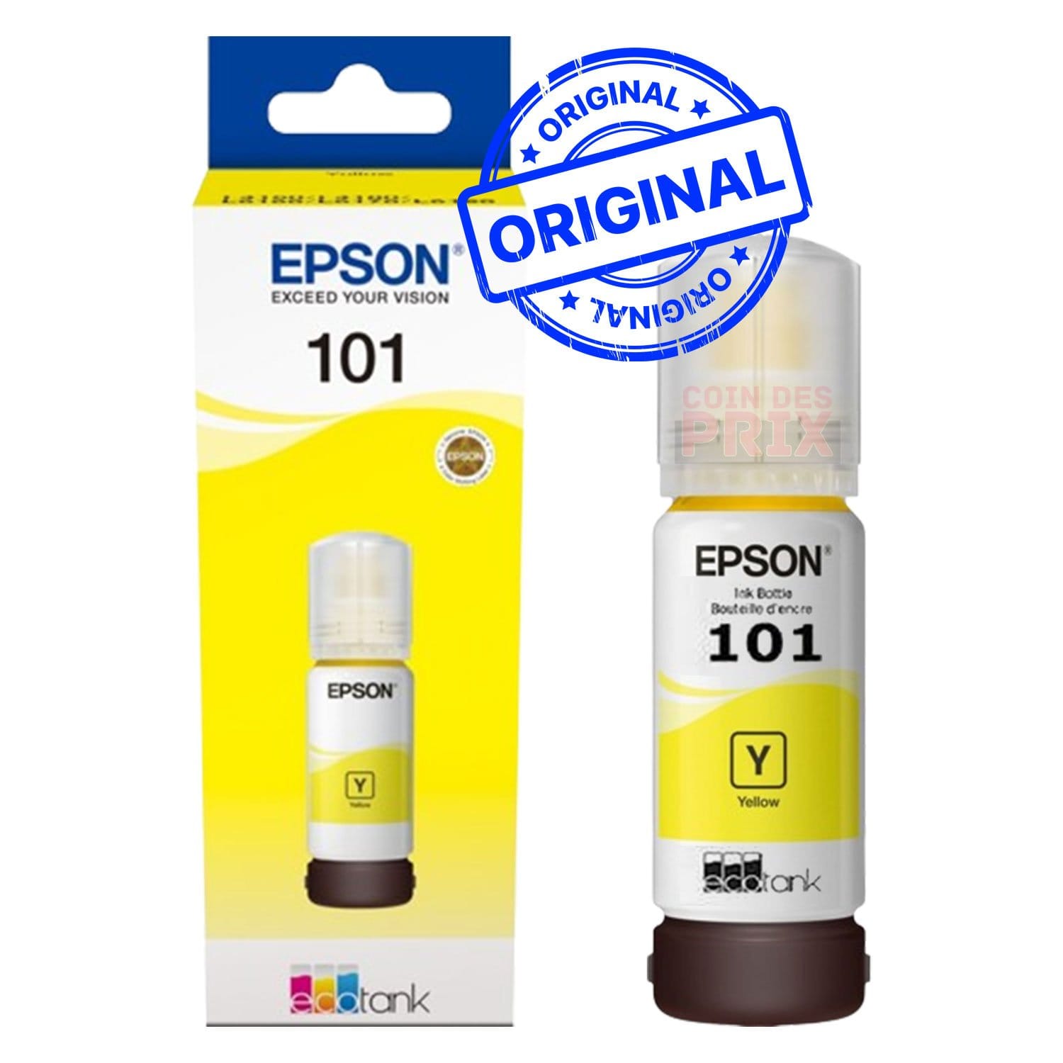Epson 101 Jaune - Bouteille d'encre Epson EcoTank d'origine (C13T03V44A)