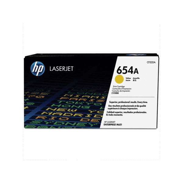 HP 654A Jaune (CF332A) - Toner HP LaserJet d'origine