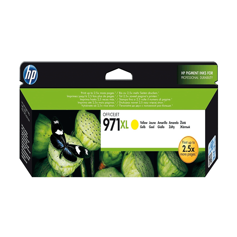 HP 971XL Jaune - Cartouche d'encre grande capacité HP d'origine (CN628AE)