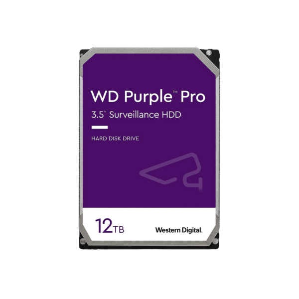 Western Digital Disque dur interne 3.5" 12 TB Purple Pro pour la vidéo surveillance (WD121PURP)