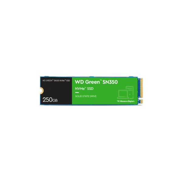 Disque dur interne SSD WD Green SN350 M.2 2280 PCIe Gen3 x4 NVMe 250 Go (WDS250G2G0C)
