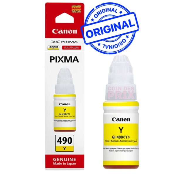 Canon GI-490 Jaune Bouteille d'encre d'origine (0666C001AB)