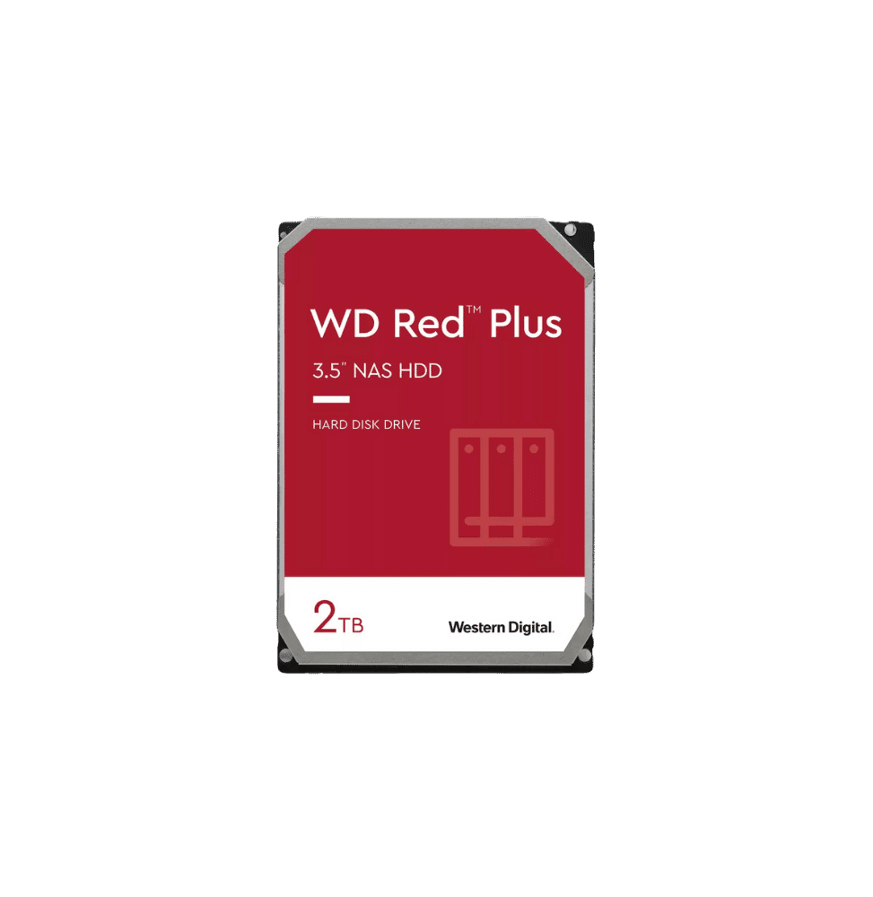 Disque dur interne 3.5" Western Digital Red Plus - 2To - pour NAS (WD20EFZX)