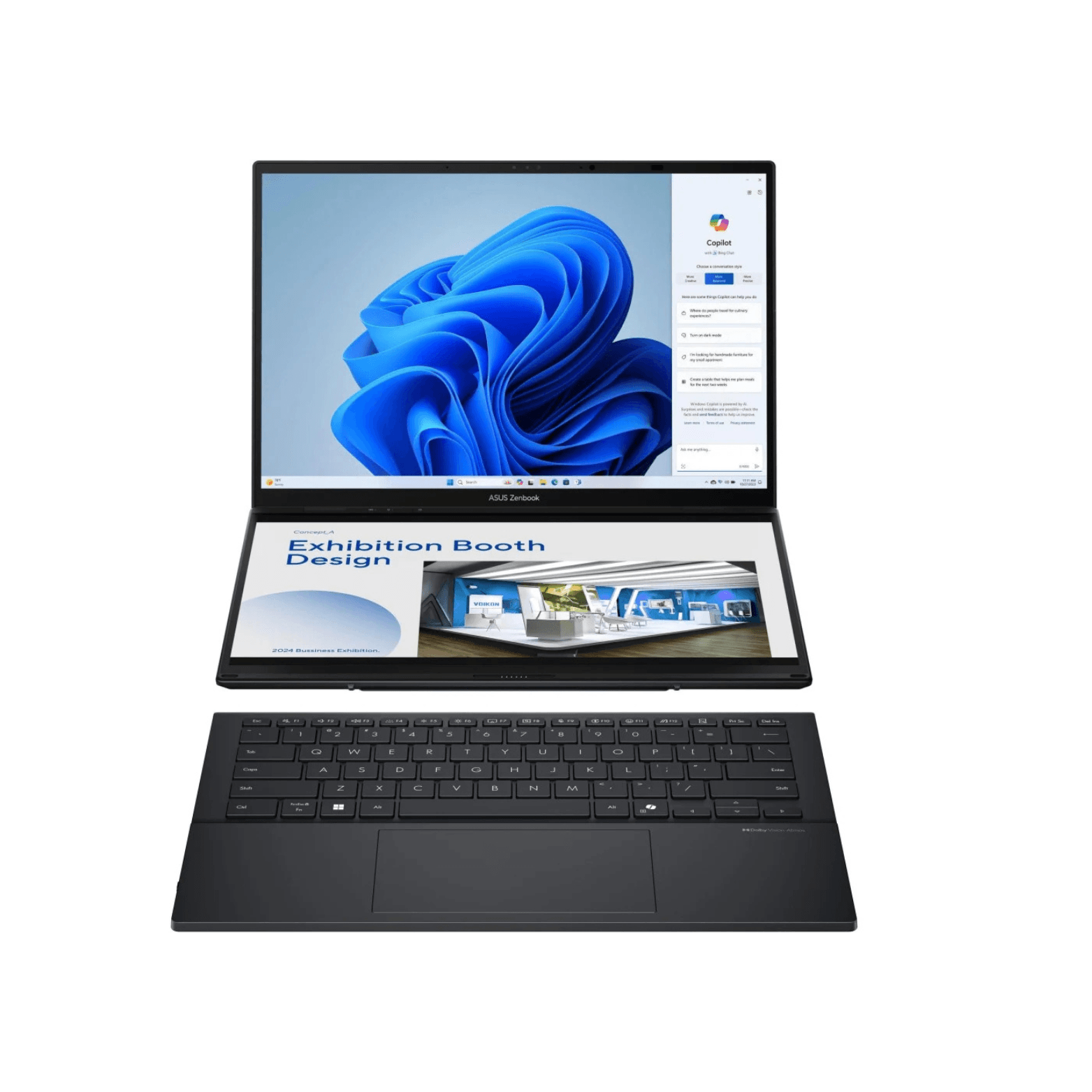 Ordinateur portable Asus Zenbook Duo (1) PC Portable ASUS Zenbook DUO 14'' U9- 32Go -2To SSD -W11H – Image 1