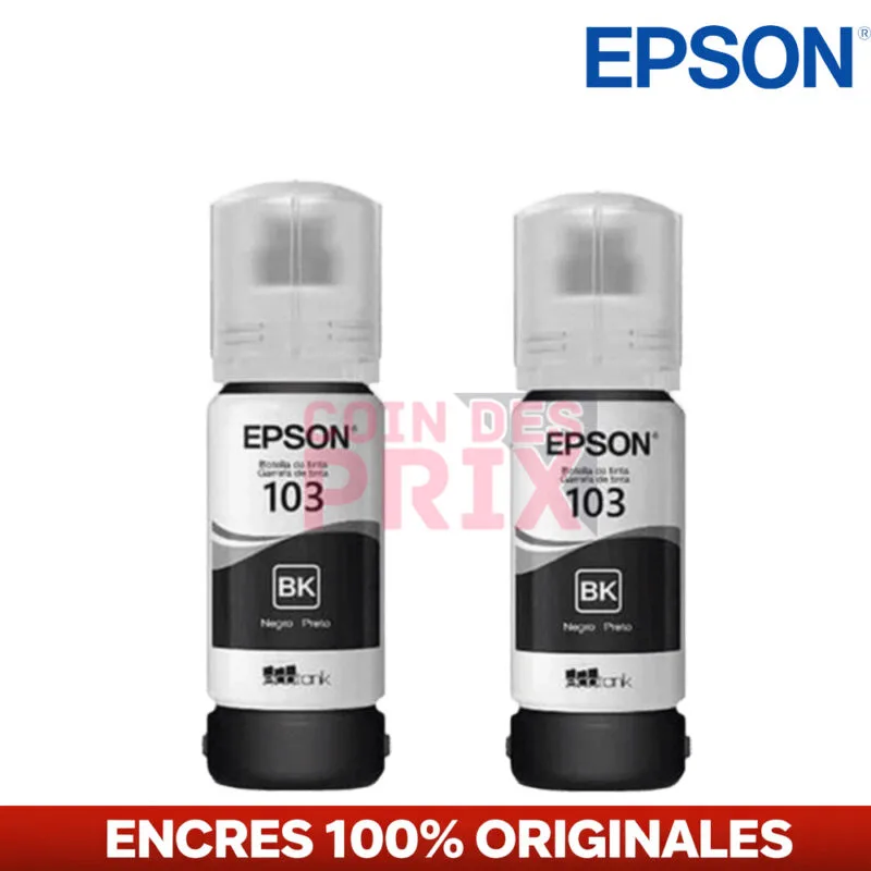 Pack Encre Epson 103 Original 2 Bouteilles Noires