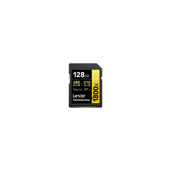 Carte SD Lexar 1800x GOLD SDXC UHS-II 128 Go 280MBs