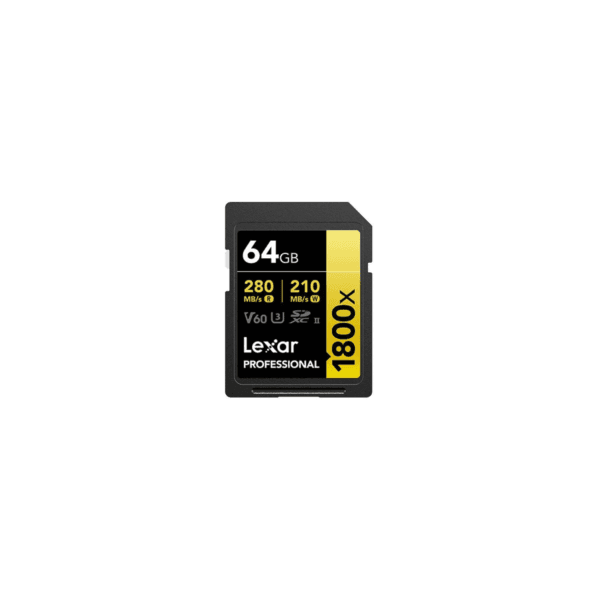 Carte SD Lexar Professional 1800x GOLD SDXC UHS-II 64 Go