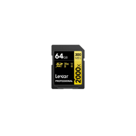 Carte mémoire SD LEXAR 2000X 64GB UHS-II 300MBs 260MBs
